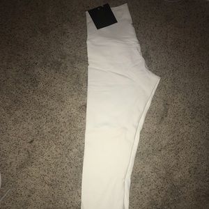 Til You Collapse White Dual Layer Leggings
